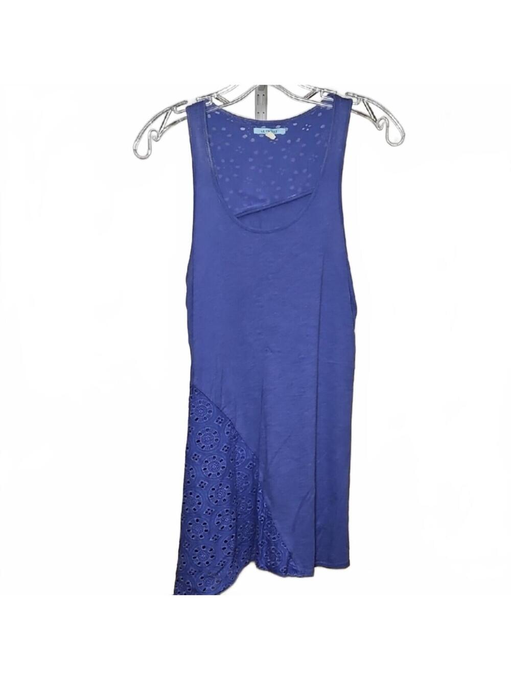 Leifnotes | Blue Sleeveless Dress with Lace Detail | XS